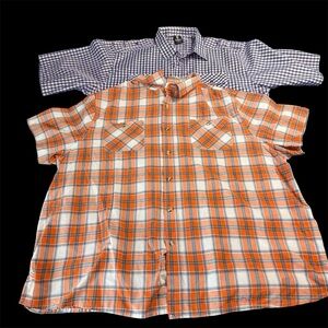 Lot of 2 Men's Short Sleeve, Button Down Shirts Size 3xl